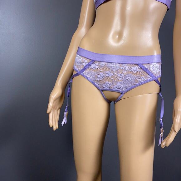 Exposed by Magic Silk Open Cup Crotchless Panties Garter Lingerie Small Medium - Picture 10 of 12